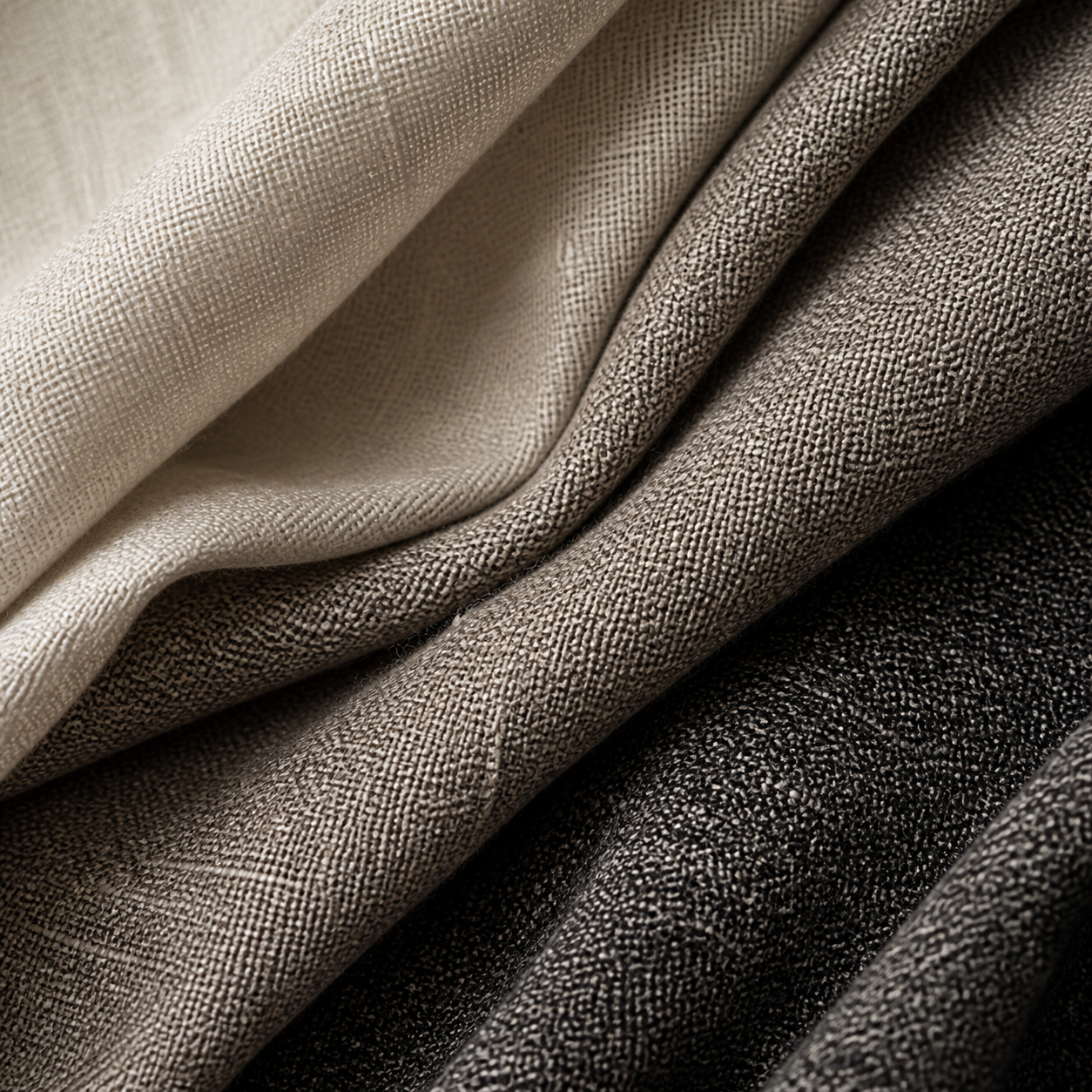 Layered neutral woven fabric detail